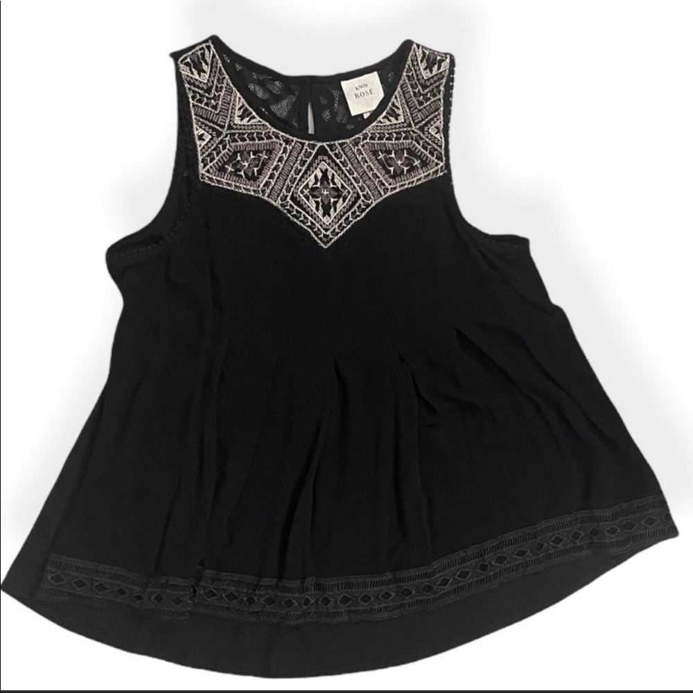 Knox Rose Black Tank Top #S